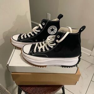 Converse Black & White Platform High Top Sneakers